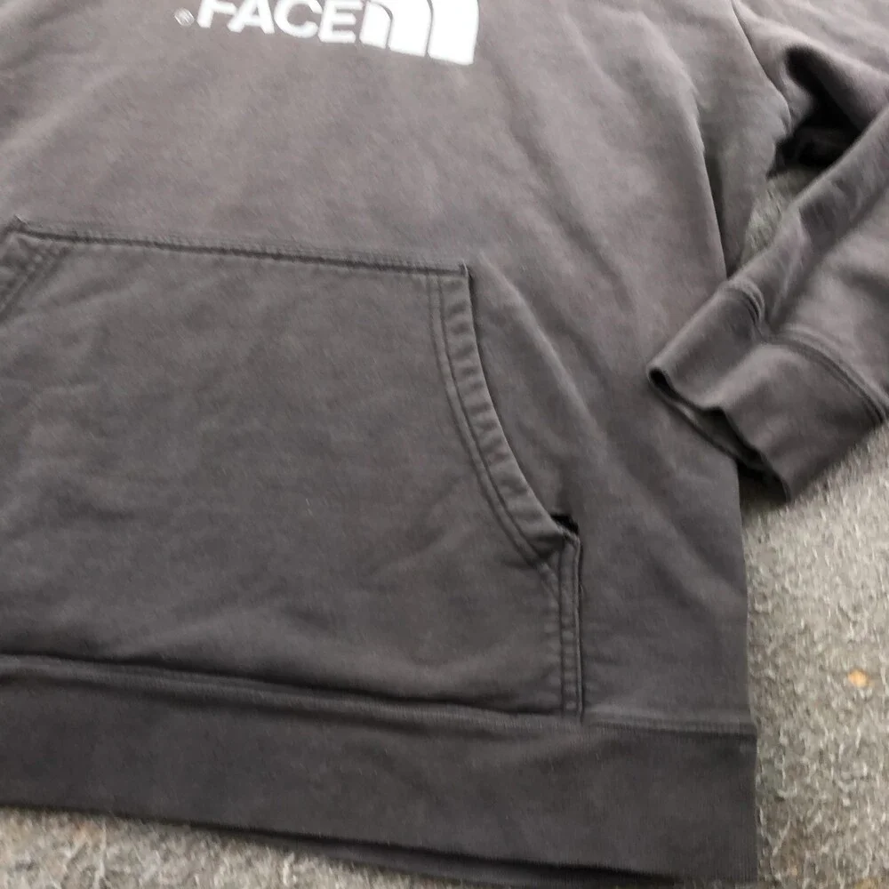 The North Face Hoodie Mens XL Gray Pullover Fleece Sweatshirt Big Logo